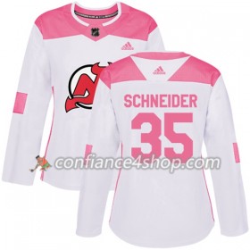 Adidas Maillot de Hockey New Jersey Devils Cory Schneider 35 2017-2018 Blanc Rose Fashion Authentic - Femme
